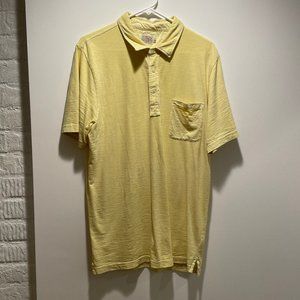 Faherty Yellow Sunwashed Polo Large